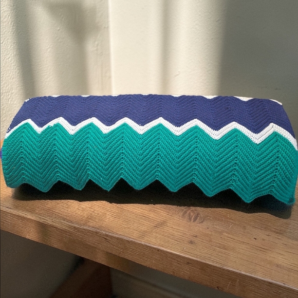 Handmade Afghan With Chevron Pattern - Picture 5 of 6